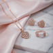 Rose Gold Heart Pendant, Necklace, Earrings and Ring Set - Opal Touch