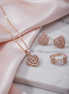 Rose Gold Heart Pendant, Necklace, Earrings and Ring Set - Opal Touch