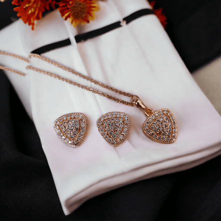 Opal Touch - Rose Gold Locket Set with Intricate Pattern - Locket Set