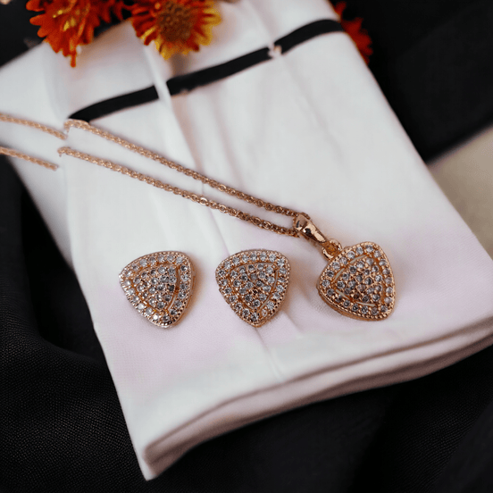 Opal Touch - Rose Gold Locket Set with Intricate Pattern - Locket Set