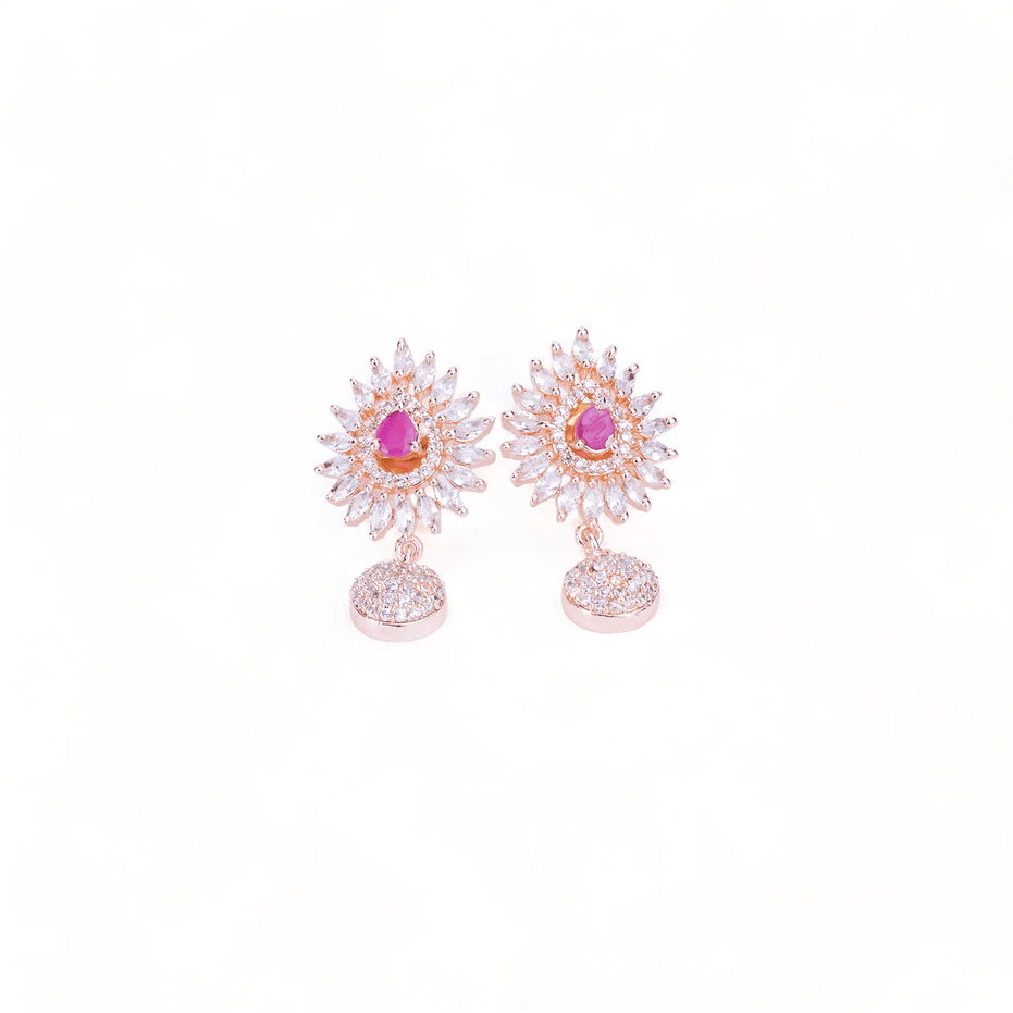 Opal Touch - Rose Gold Plated 5 Color Changeable Earrings - Earrings