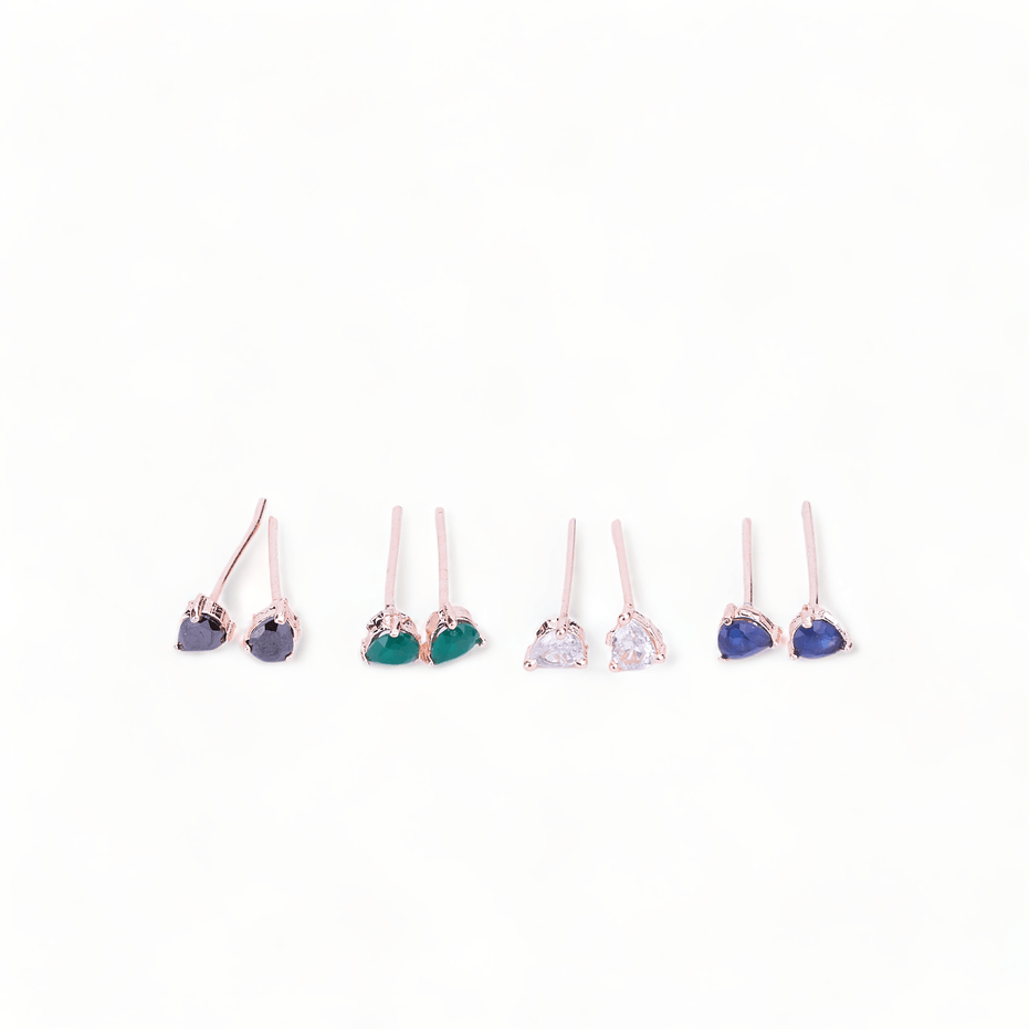 Opal Touch - Rose Gold Plated 5 Color Changeable Earrings - Earrings