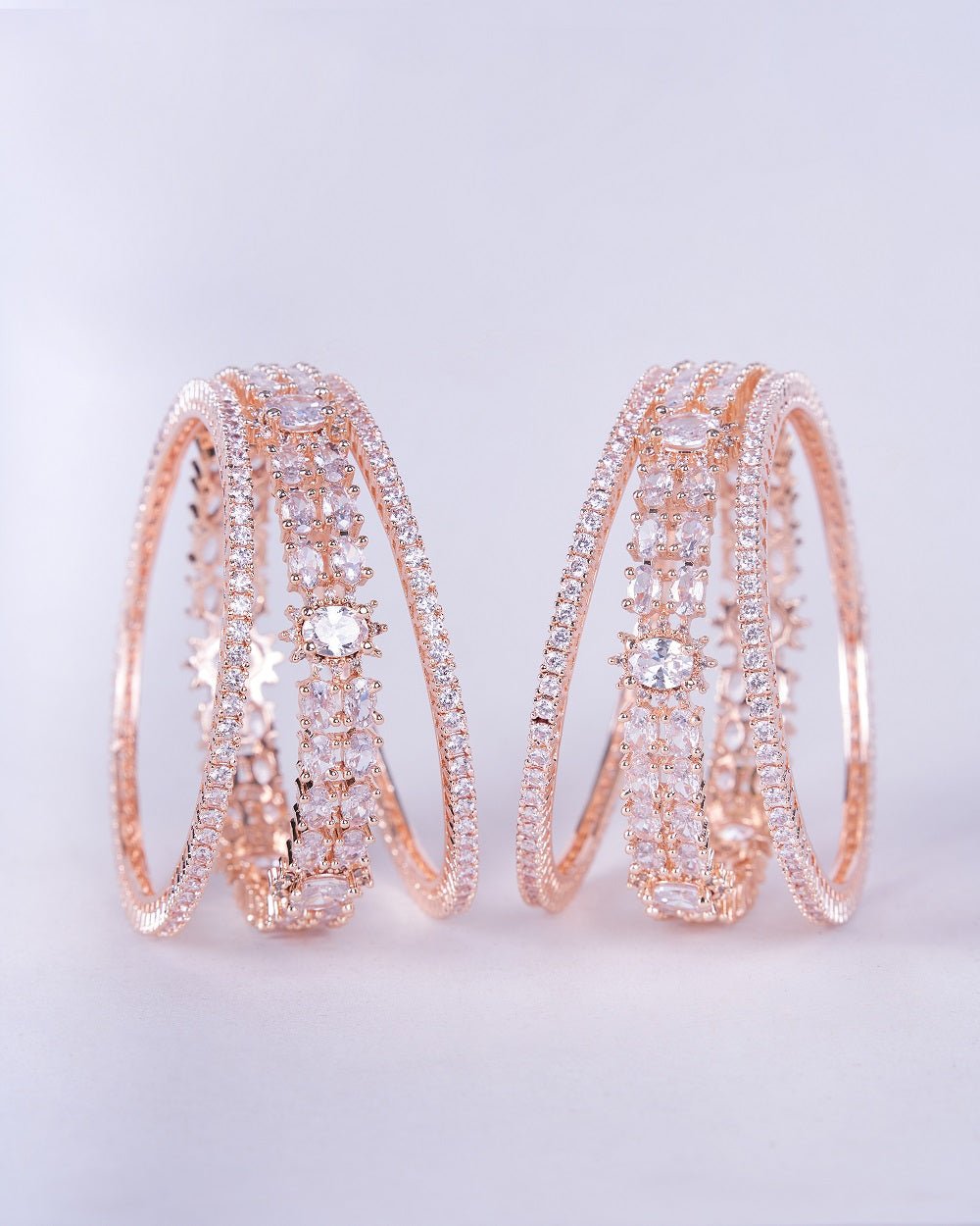Opal Touch - Rose Gold Radiance Bangles (Pack of 6) - Bangles