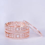 Opal Touch - Rose Gold Radiance Bangles (Pack of 6) - Bangles