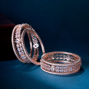 Opal Touch - Rose Gold Radiance Bangles (Pack of 6) - Bangles
