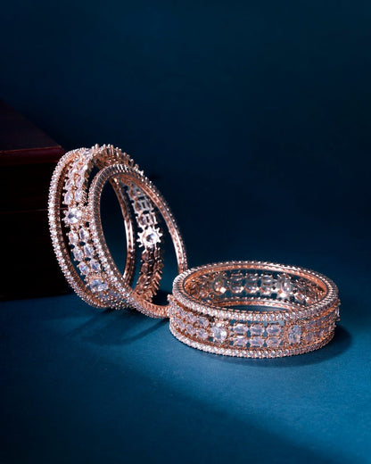 Opal Touch - Rose Gold Radiance Bangles (Pack of 6) - Bangles