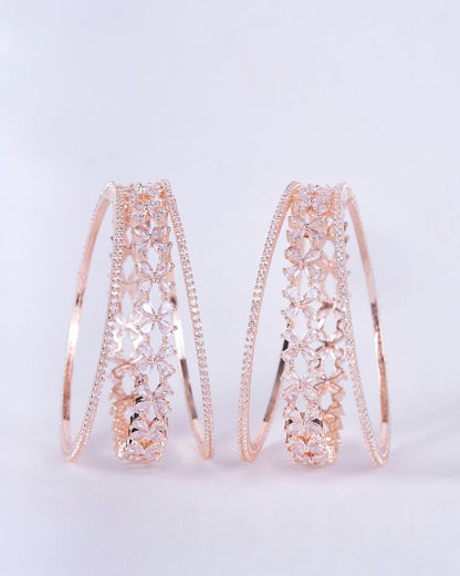 Opal Touch - Rose Gold Radiance Bangles (Pack of 6) - Bangles