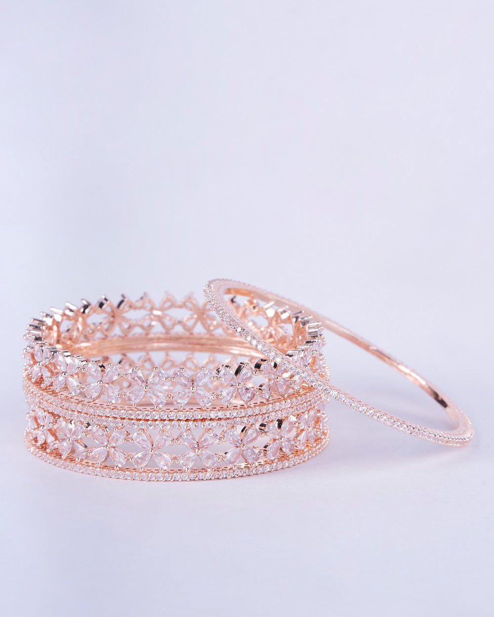 Opal Touch - Rose Gold Radiance Bangles (Pack of 6) - Bangles