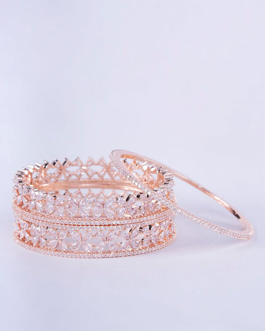 Opal Touch - Rose Gold Radiance Bangles (Pack of 6) - Bangles