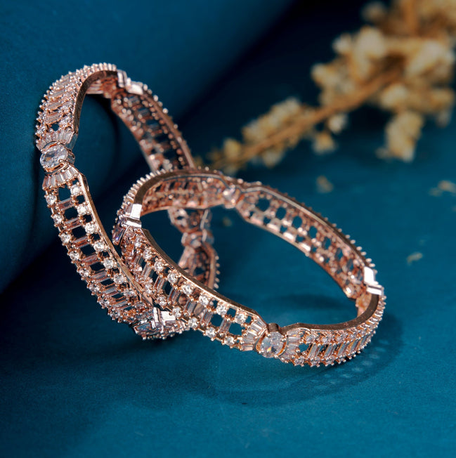 Opal Touch - Rose Gold Splendor Bangles Set (Pack of 2) - Bangles
