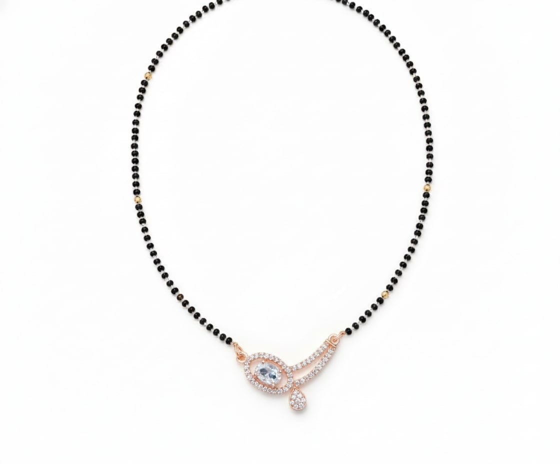 Rose Petal Whispers Mangalsutra - Opal Touch
