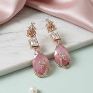 Rose Quartz Elegance Earrings - Opal Touch