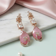 Rose Quartz Elegance Earrings - Opal Touch