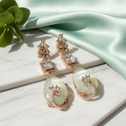 Rose Quartz Elegance Earrings - Opal Touch