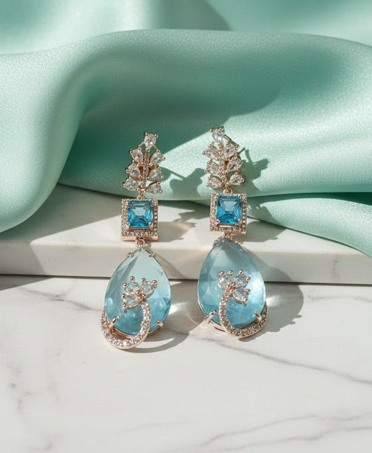 Rose Quartz Elegance Earrings - Opal Touch