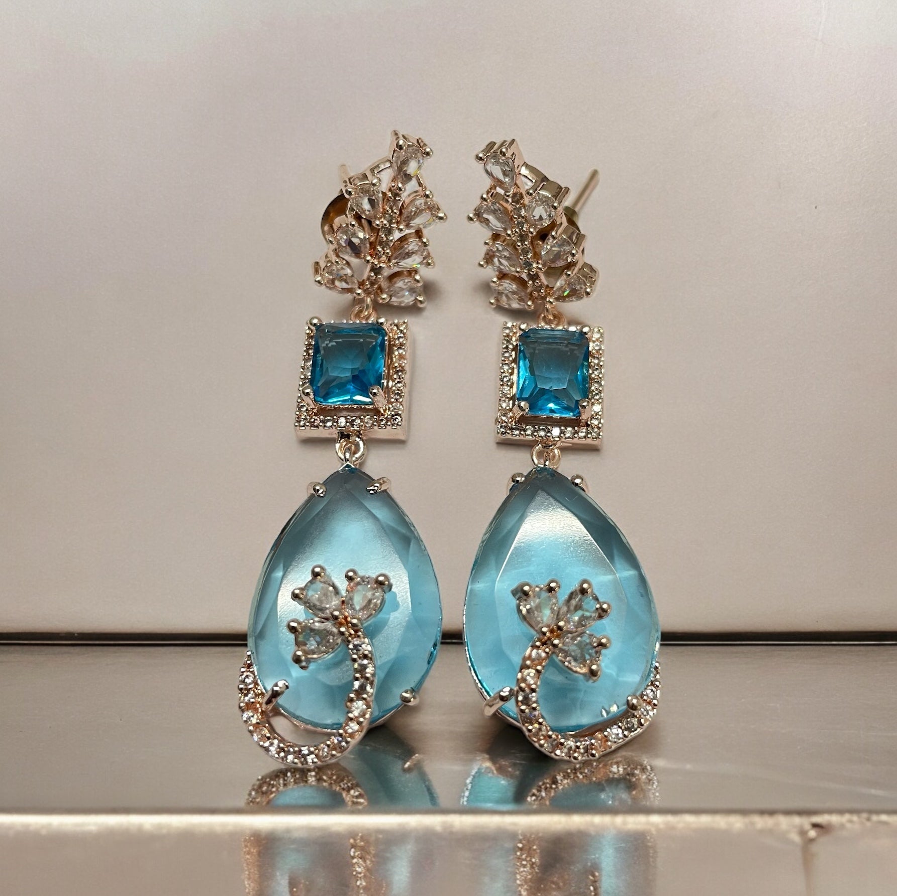 Earrings - Rose Quartz Elegance Earrings - Opal Touch