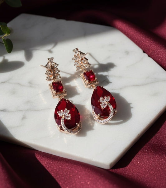 Rose Quartz Elegance Earrings - Opal Touch