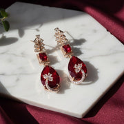 Rose Quartz Elegance Earrings - Opal Touch