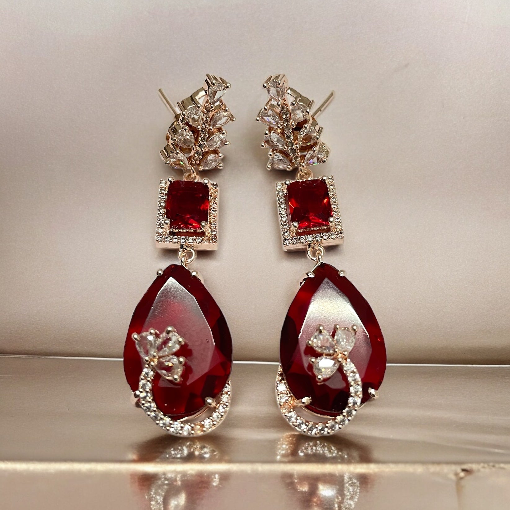 Earrings - Rose Quartz Elegance Earrings - Opal Touch