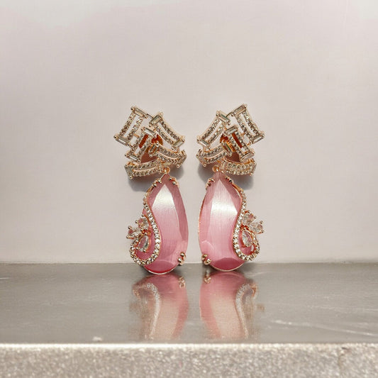 Earrings - Roseate Tear Glamour Earrings - Opal Touch