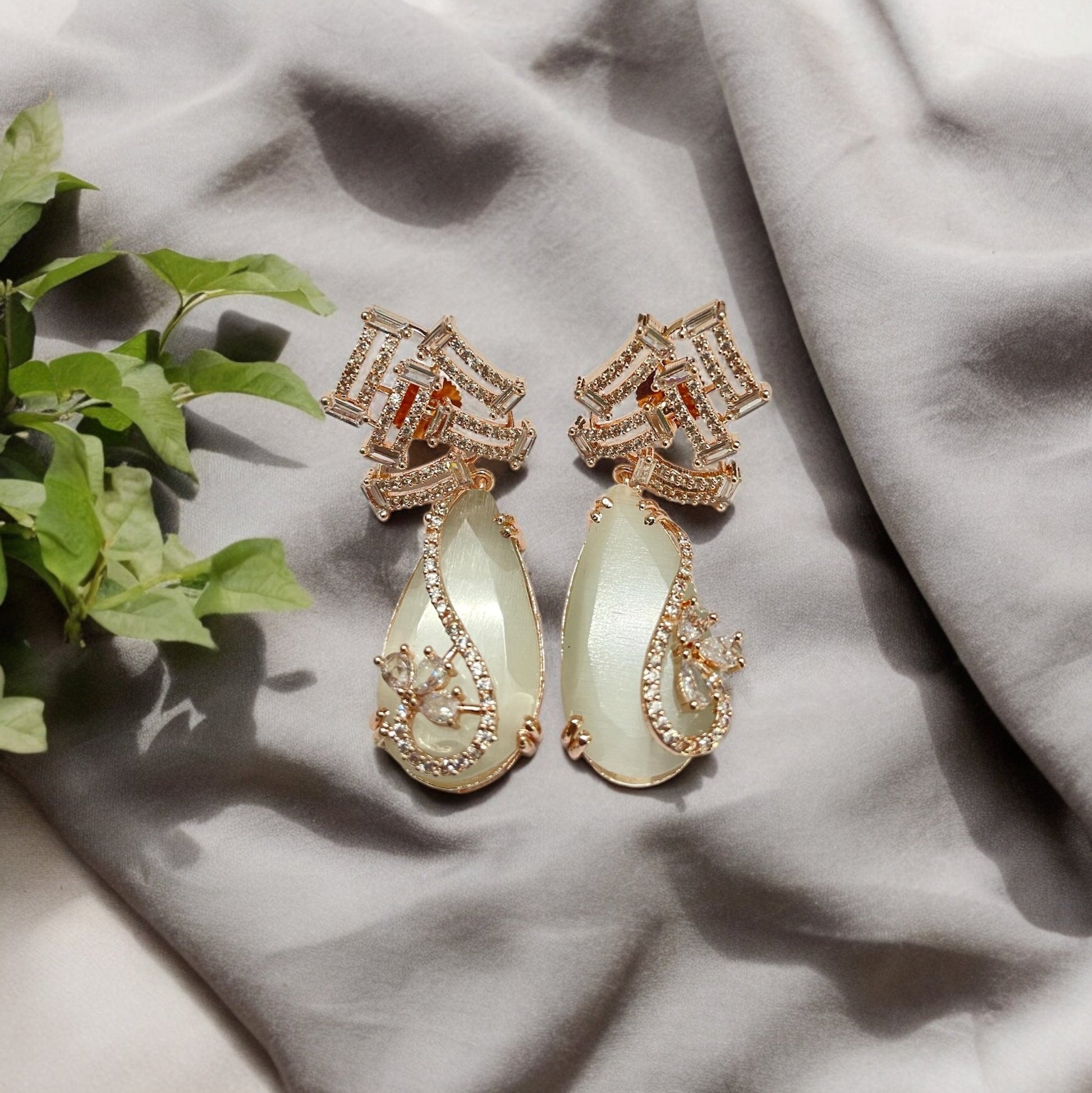 Earrings - Roseate Tear Glamour Earrings - Opal Touch