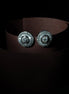 Round Cubic Zirconia Rhodium Plated Stud Earrings - Opal Touch
