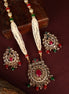 Opal Touch - Round Multicolor Polki Kundan Moti Mala - Necklace