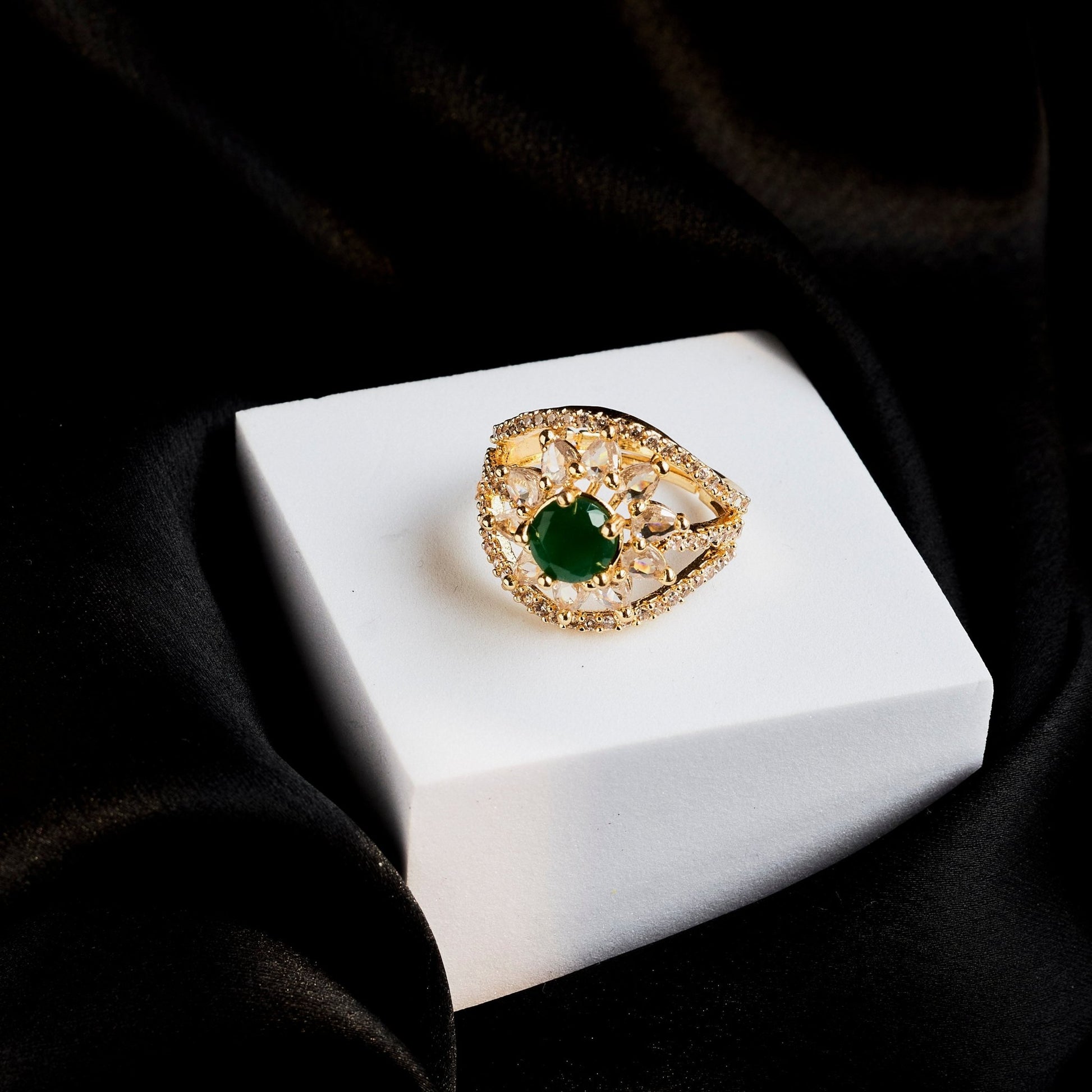 Rings - Royal Empress Gold Plated Ring - Opal Touch