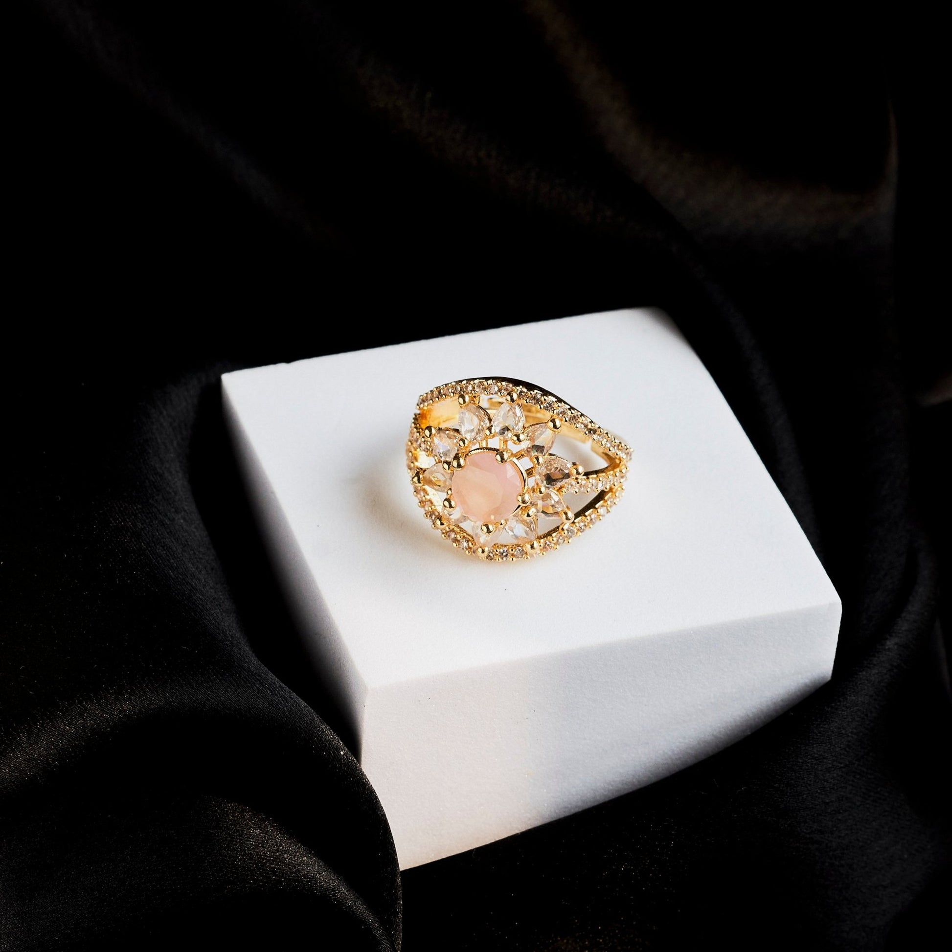 Rings - Royal Empress Gold Plated Ring - Opal Touch