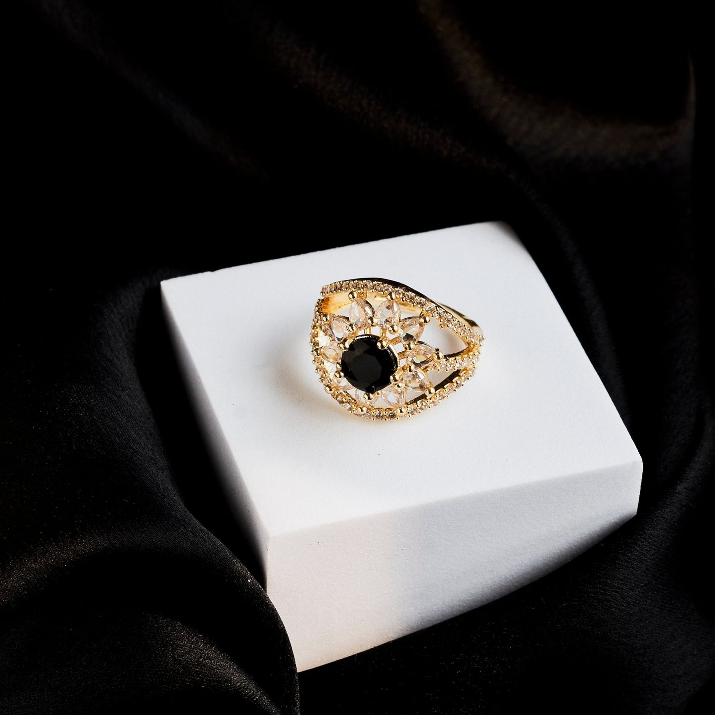 Rings - Royal Empress Gold Plated Ring - Opal Touch