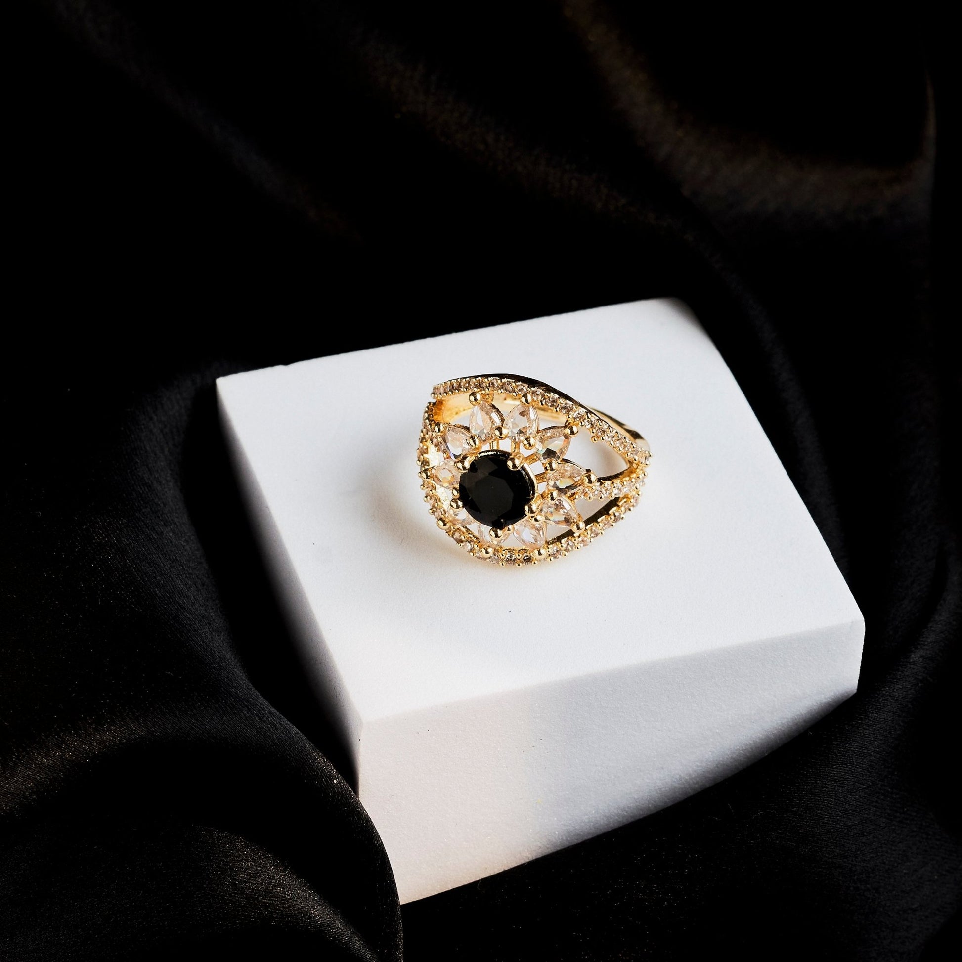 Rings - Royal Empress Gold Plated Ring - Opal Touch