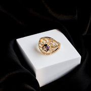 Rings - Royal Empress Gold Plated Ring - Opal Touch