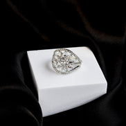 Rings - Royal Empress Rhodium Ring - Opal Touch