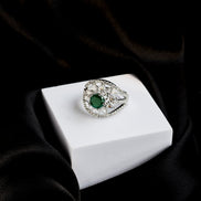 Rings - Royal Empress Rhodium Ring - Opal Touch