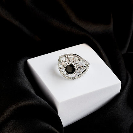 Rings - Royal Empress Rhodium Ring - Opal Touch