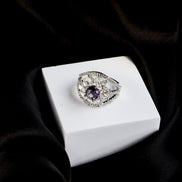 Rings - Royal Empress Rhodium Ring - Opal Touch