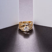 Rings - Royal Emrald Gold Plated Ring - Opal Touch