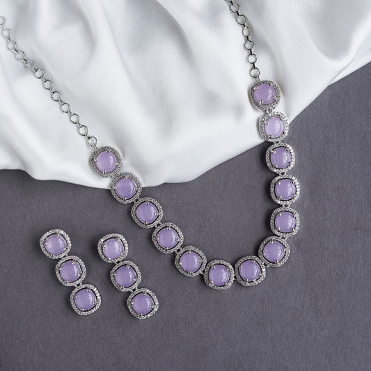 Necklace - Royal Oval Necklace in Rhodium - Opal Touch