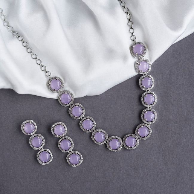 Necklace - Royal Oval Necklace in Rhodium - Opal Touch