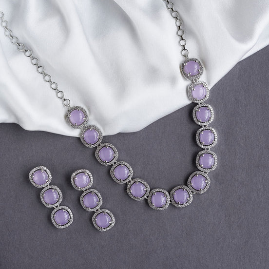 Necklace - Royal Oval Necklace in Rhodium - Opal Touch