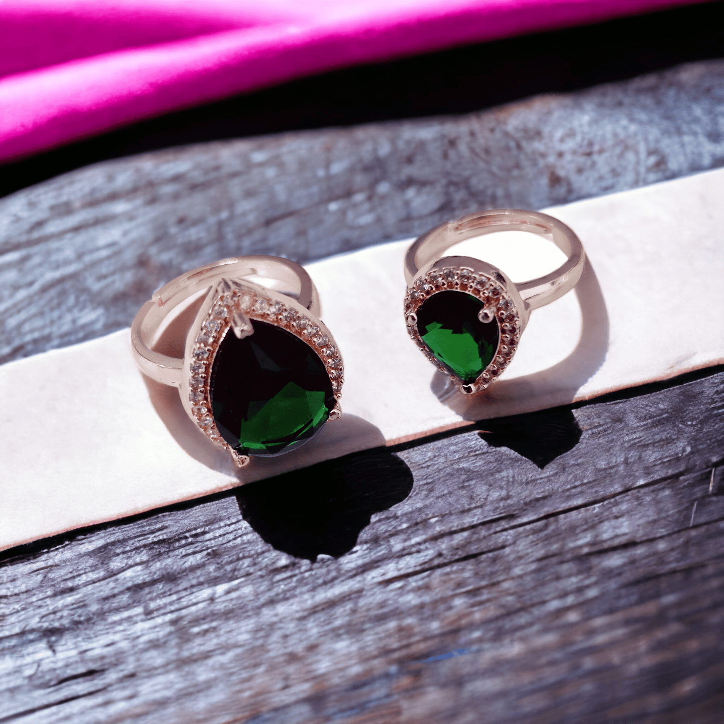 Opal Touch - Royal Plum Crystal Ring in Rose Gold - Ring