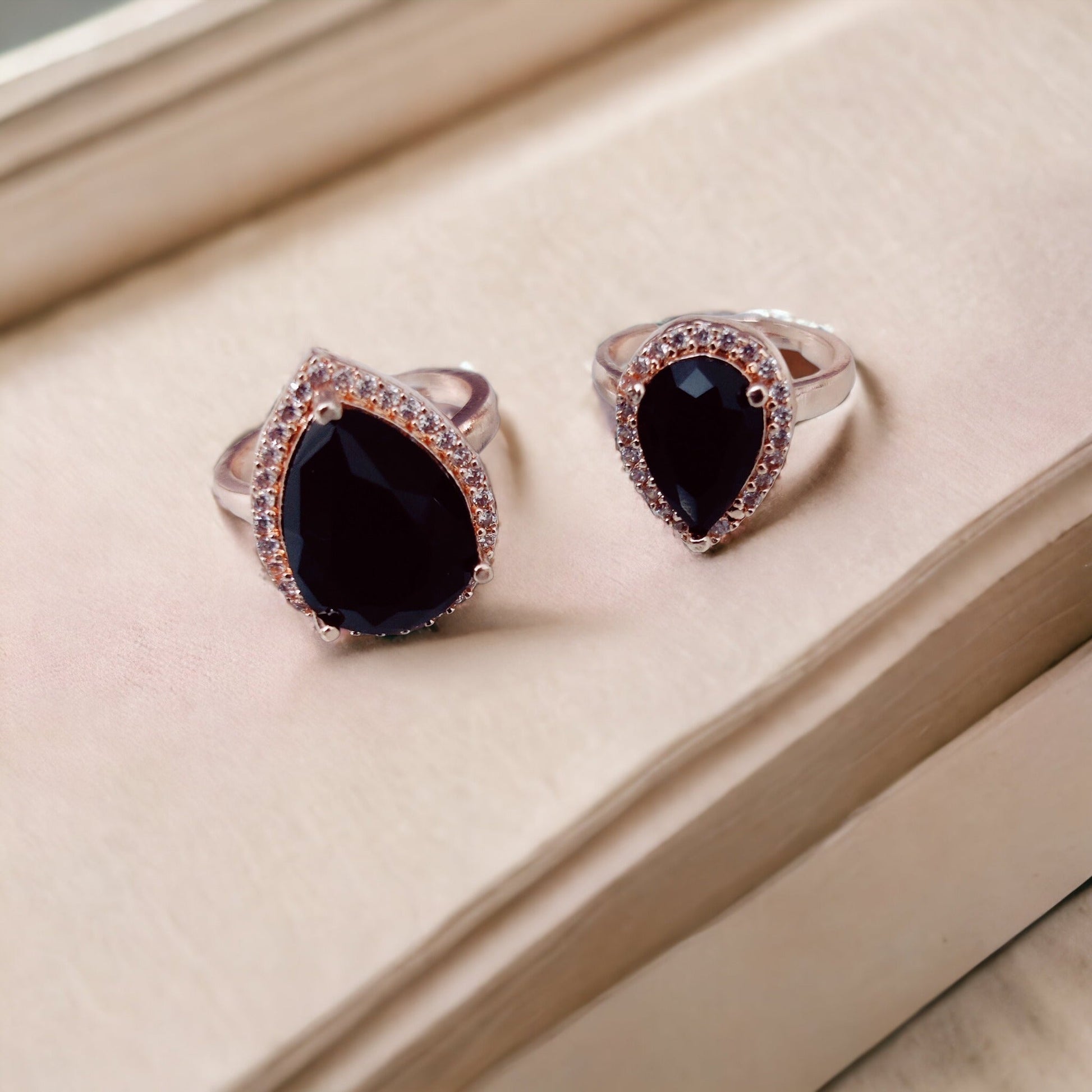 Opal Touch - Royal Plum Crystal Ring in Rose Gold - Ring