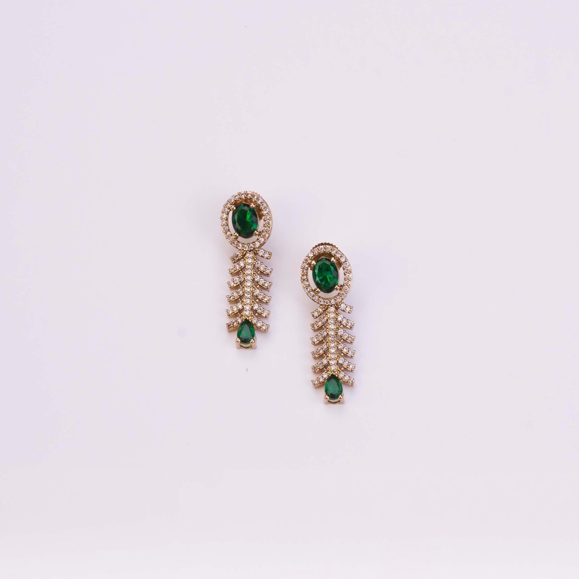 Necklace - Royal Radiance CZ Gold Plated Necklace Set - Opal Touch