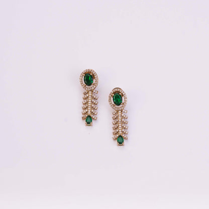 Necklace - Royal Radiance CZ Gold Plated Necklace Set - Opal Touch