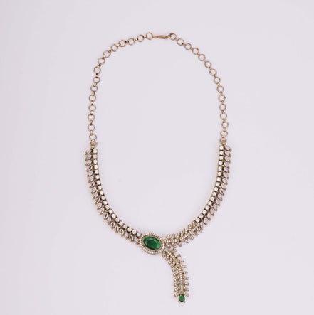 Necklace - Royal Radiance CZ Gold Plated Necklace Set - Opal Touch