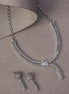 Necklace - Royal Radiance CZ Rhodium Plated Necklace Set - Opal Touch