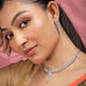 Necklace - Royal Radiance CZ Rhodium Plated Necklace Set - Opal Touch