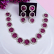 Opal Touch - Royal Velvet Purple Necklace in Rhodium - Necklace