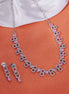 Necklace - Royale Bloom Rhodium Plated Necklace Set - Opal Touch