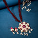 Necklace - Ruby & Pearl Floret Jewelry Set - Opal Touch